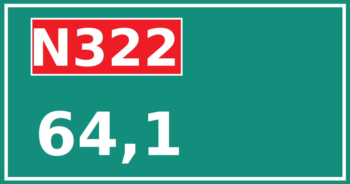 Hectometerbord N322 64,1