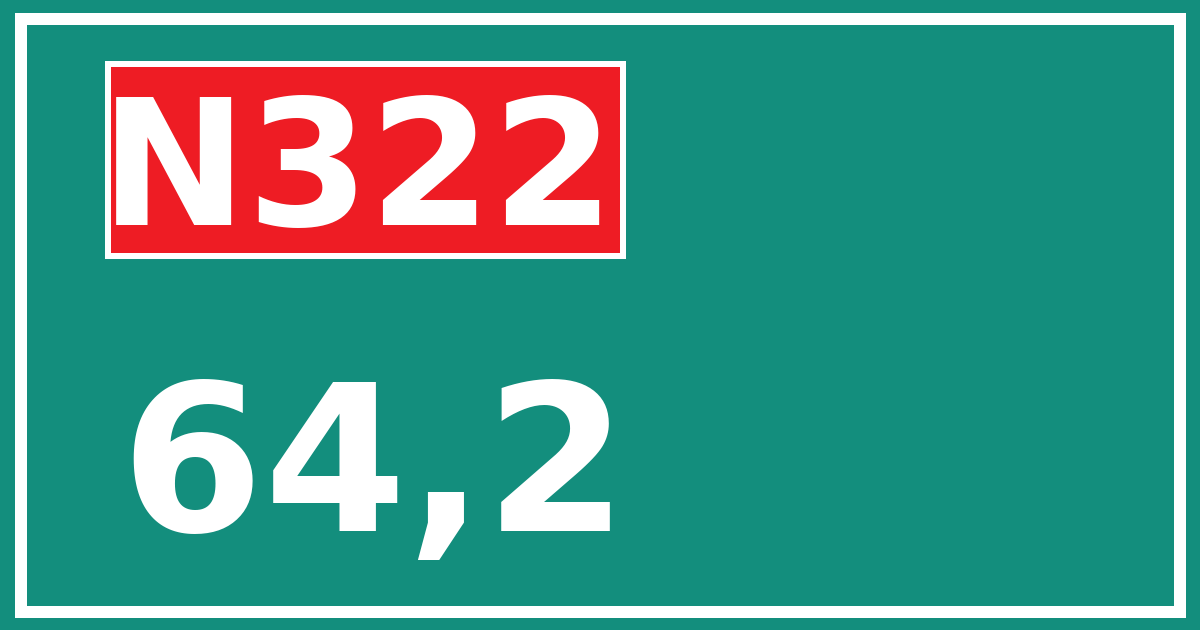 Hectometerbord N322 64,2