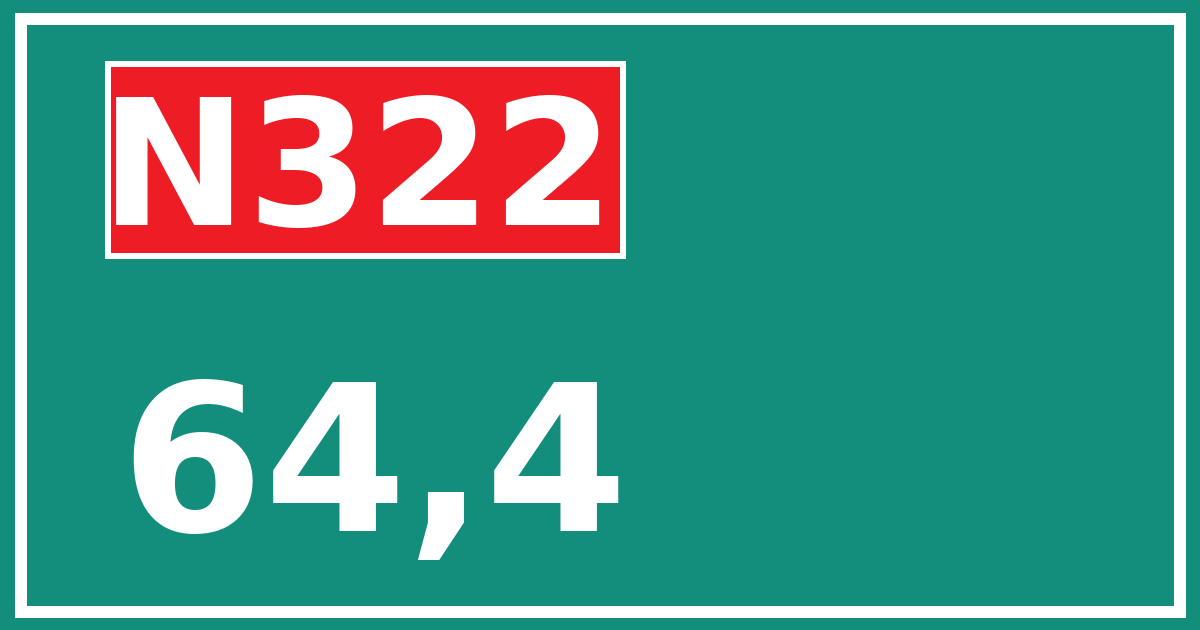 Hectometerbord N322 64,4
