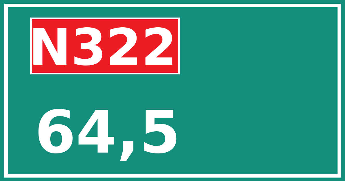 Hectometerbord N322 64,5