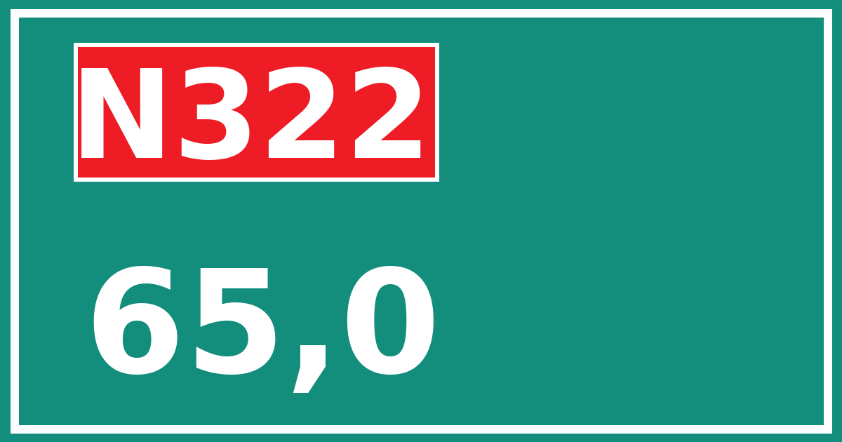 Hectometerbord N322 65,0
