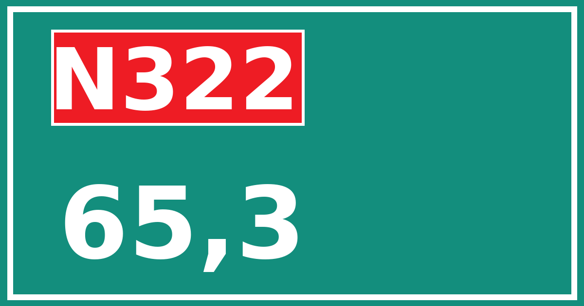 Hectometerbord N322 65,3
