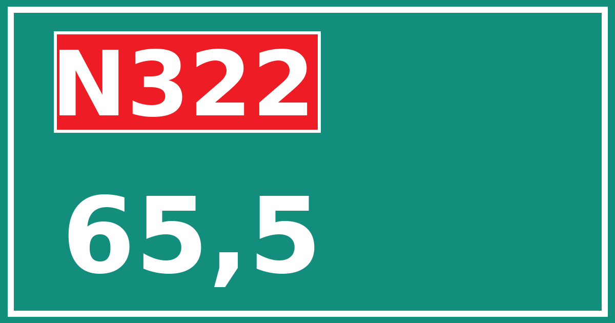 Hectometerbord N322 65,5