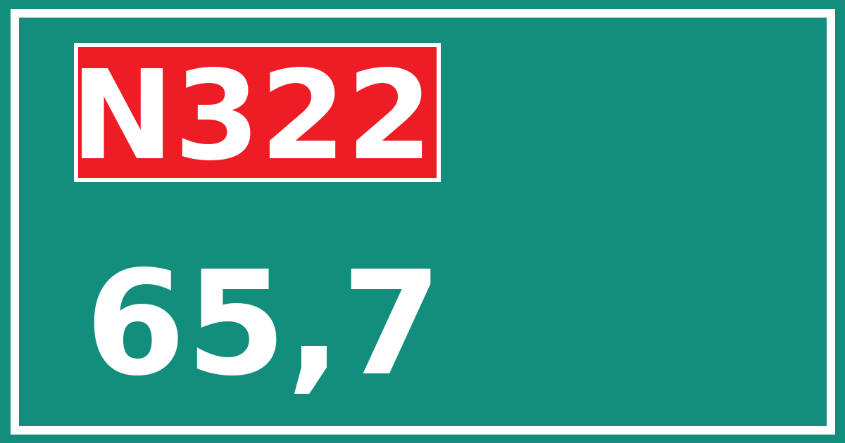 Hectometerbord N322 65,7