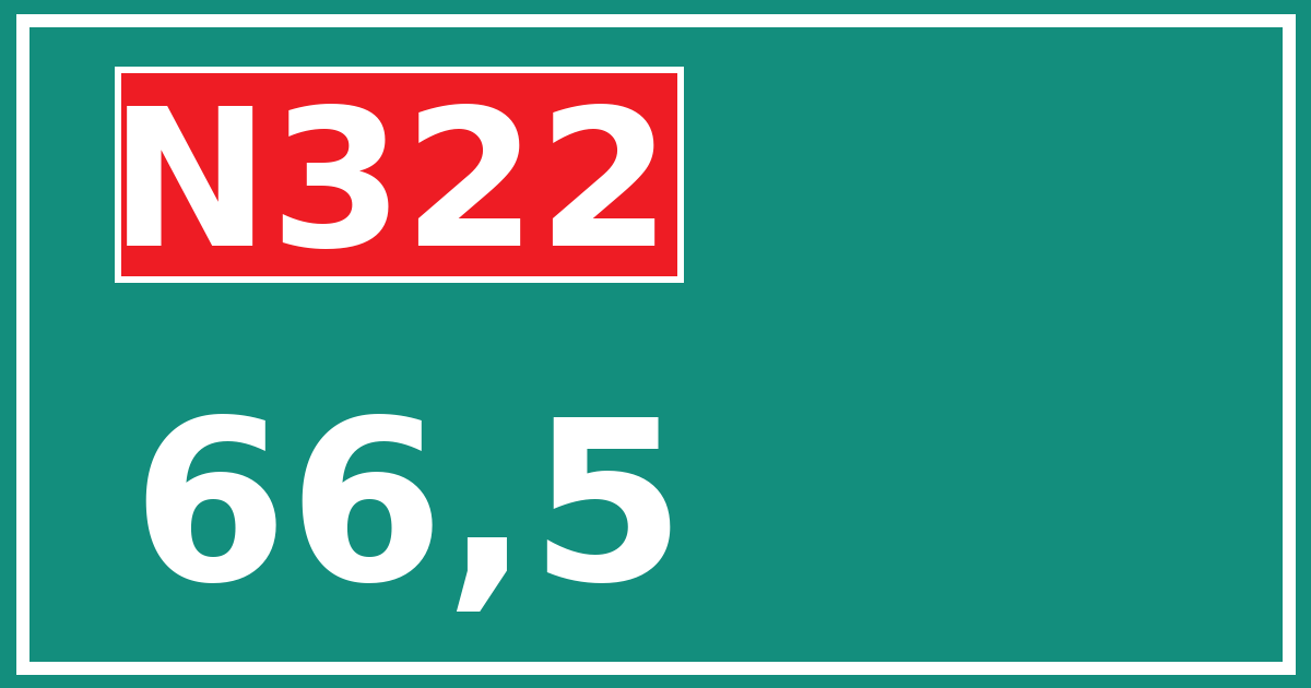 Hectometerbord N322 66,5
