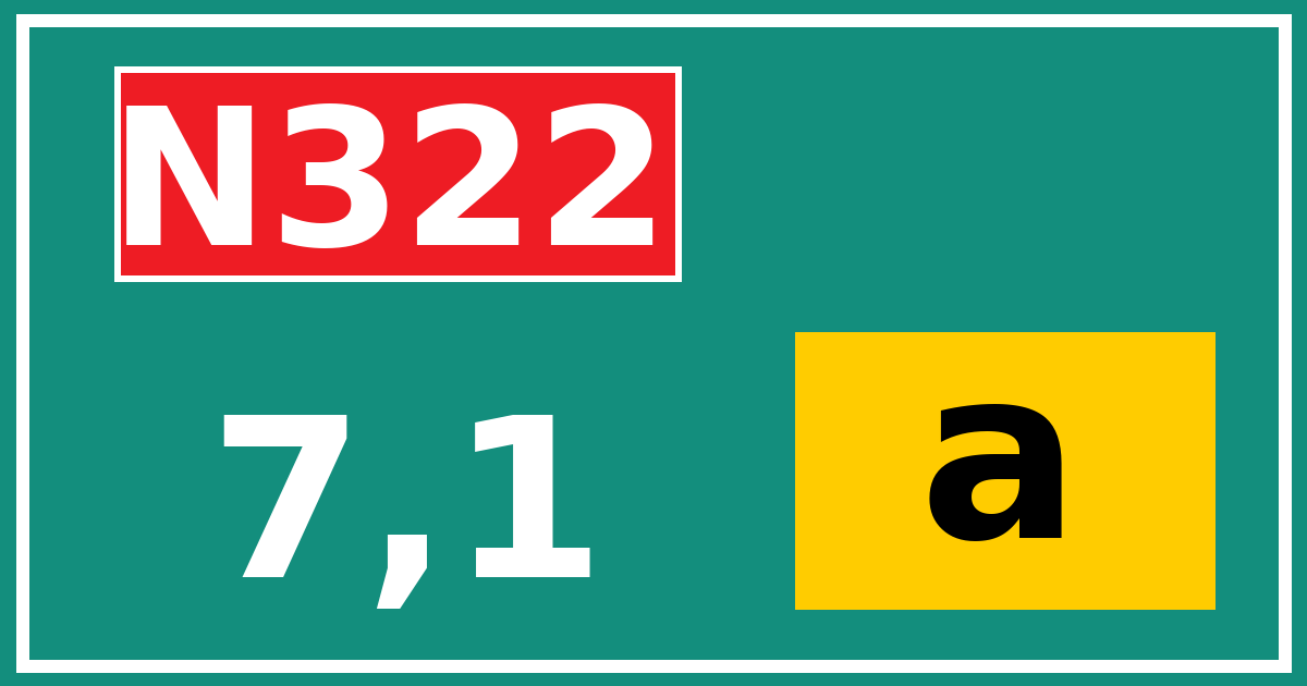 Hectometerbord N322 7,1 letter a