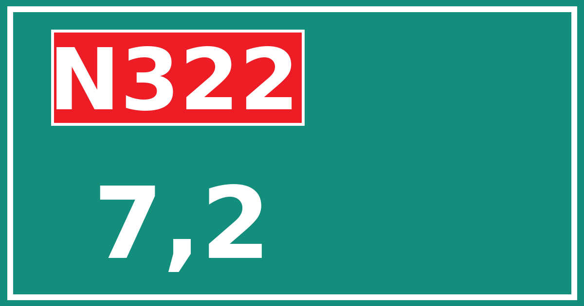 Hectometerbord N322 7,2