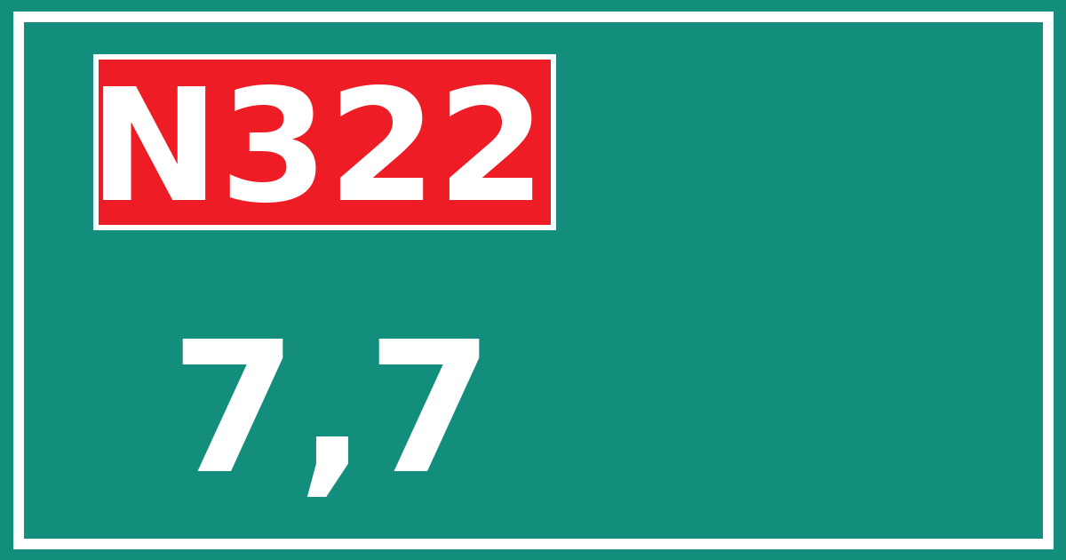 Hectometerbord N322 7,7