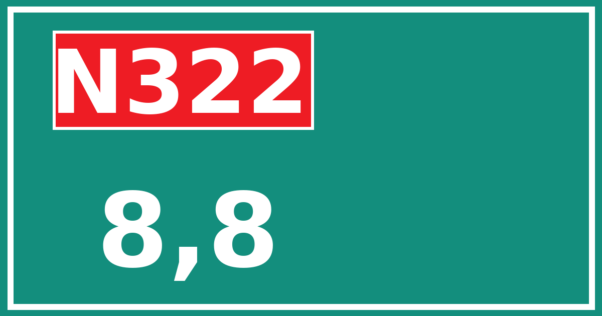 Hectometerbord N322 8,8