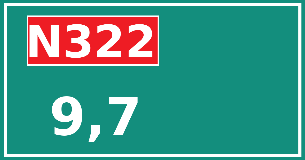 Hectometerbord N322 9,7