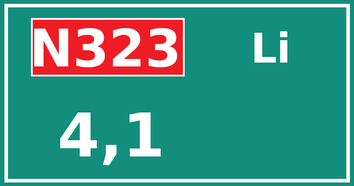 Hectometerbord N323 4,1 zijde Li