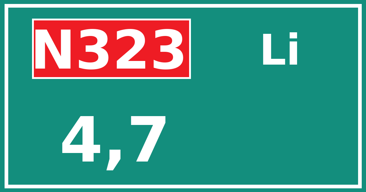 Hectometerbord N323 4,7 zijde Li