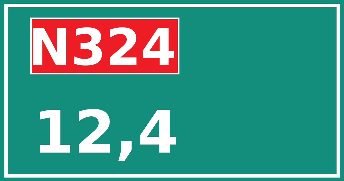 Hectometerbord N324 12,4