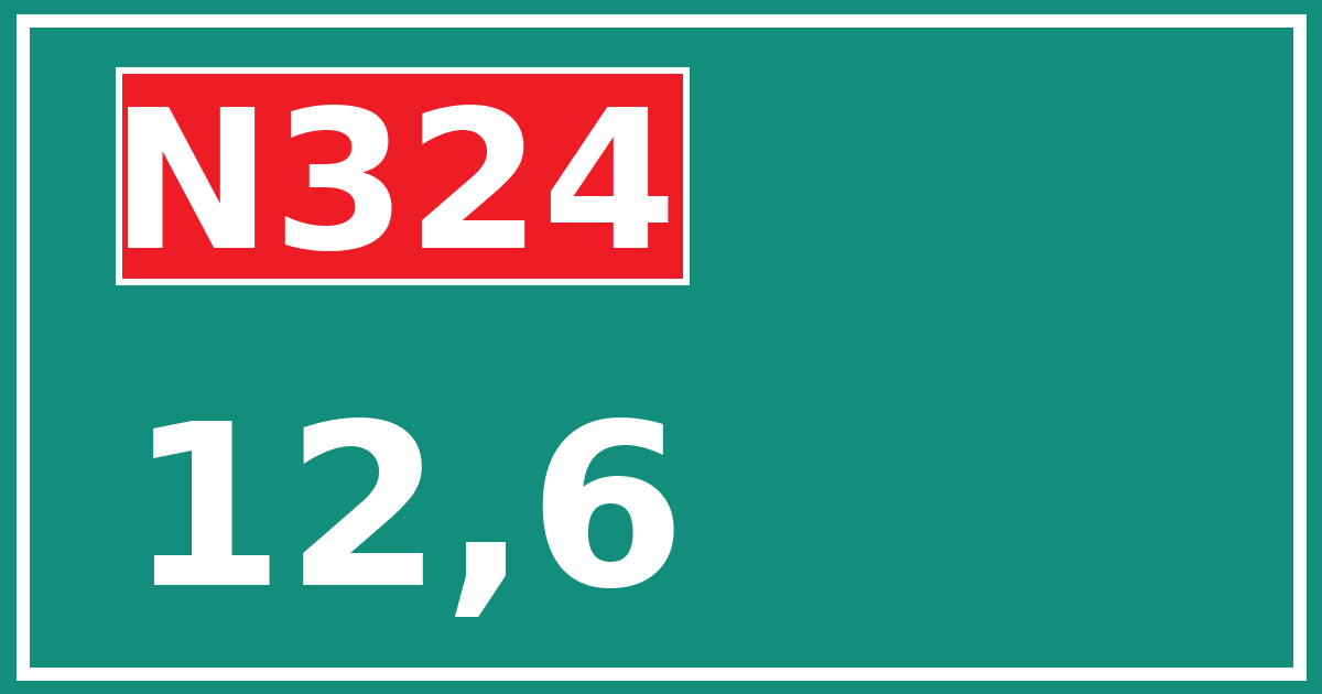 Hectometerbord N324 12,6