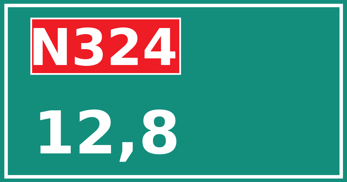 Hectometerbord N324 12,8
