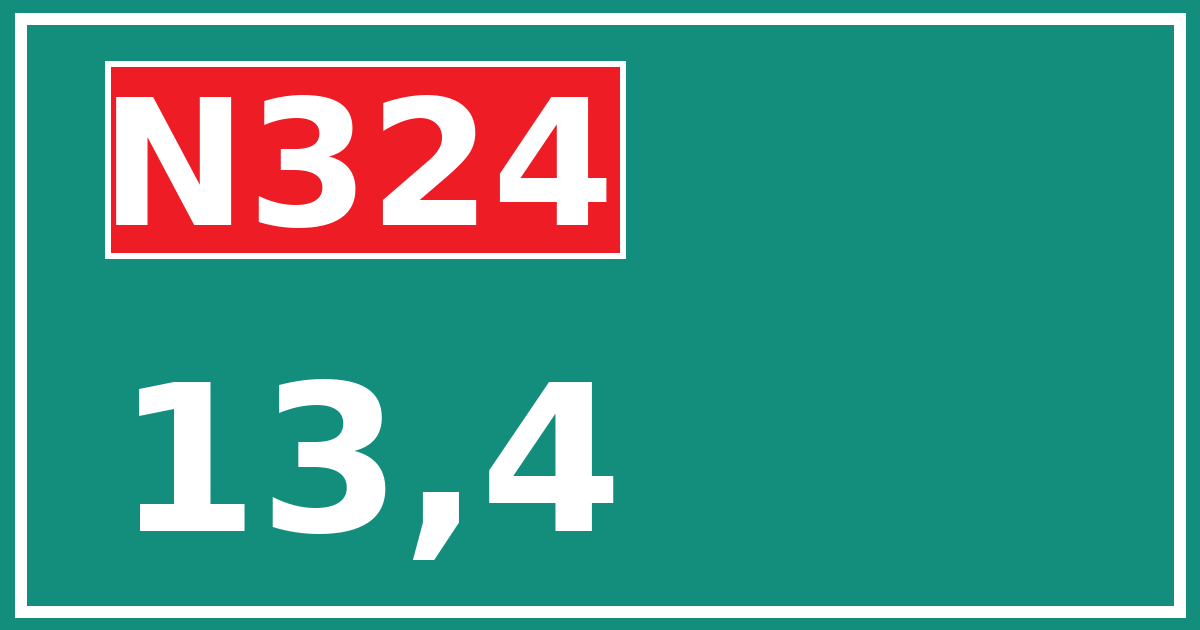 Hectometerbord N324 13,4
