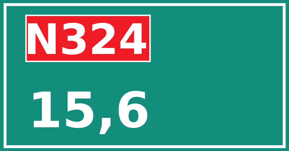 Hectometerbord N324 15,6