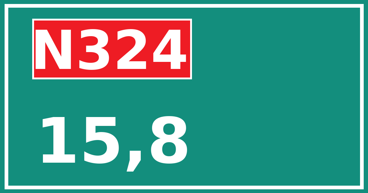 Hectometerbord N324 15,8