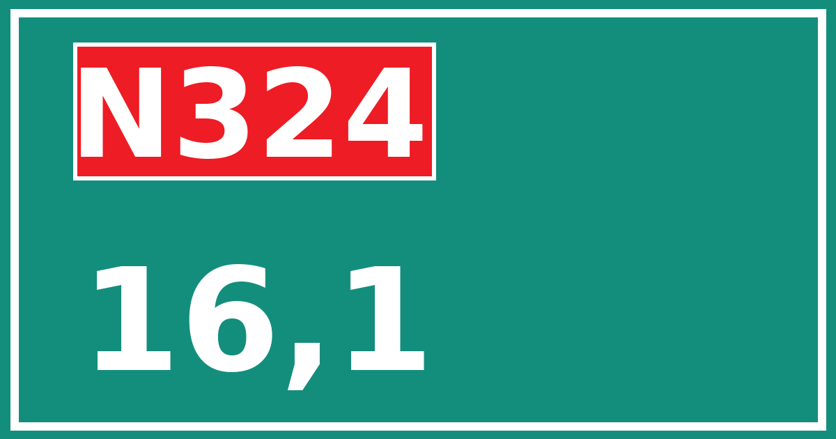 Hectometerbord N324 16,1