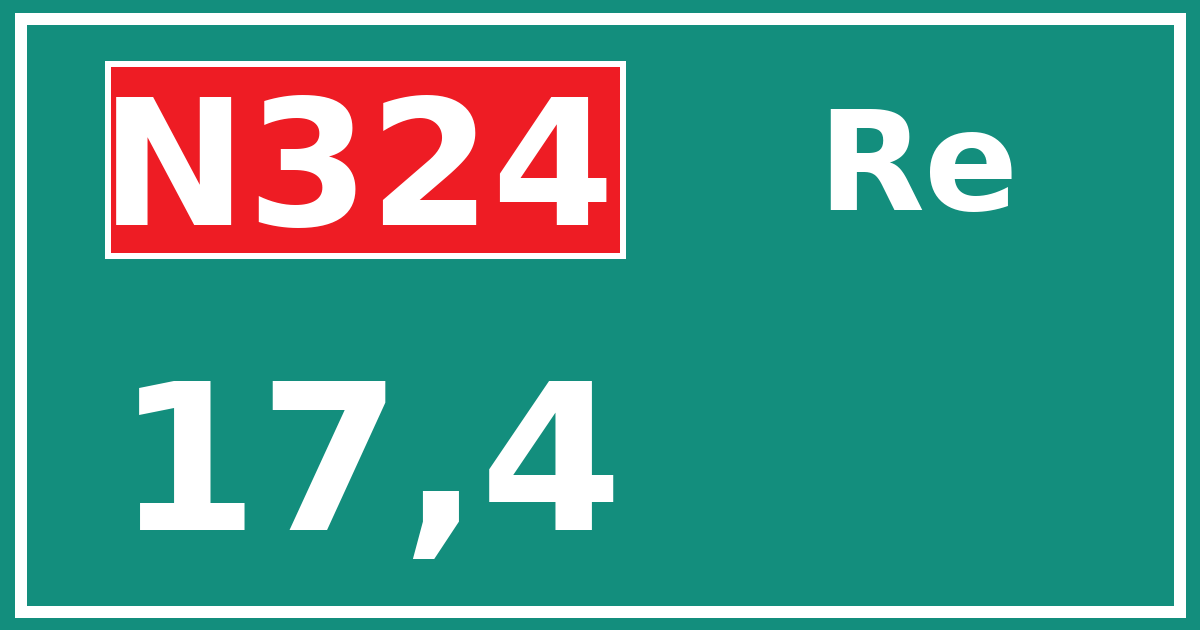 Hectometerbord N324 17,4 zijde Re