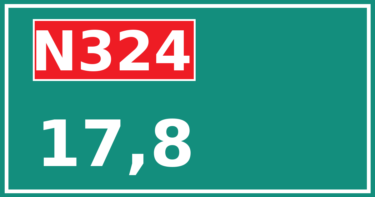 Hectometerbord N324 17,8