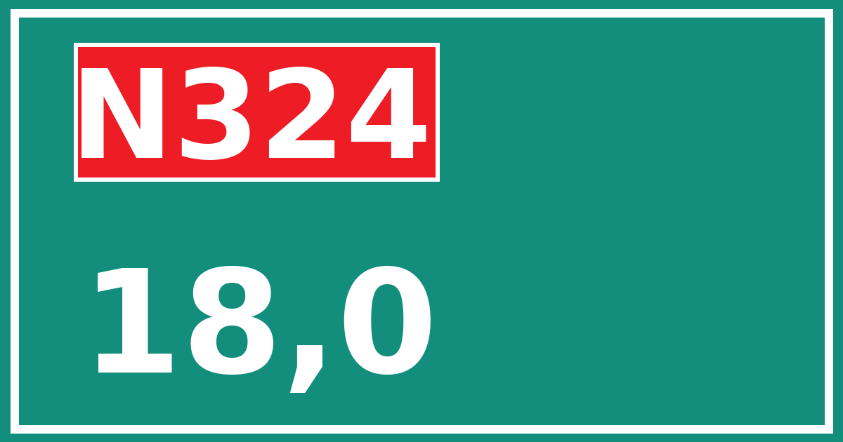 Hectometerbord N324 18,0