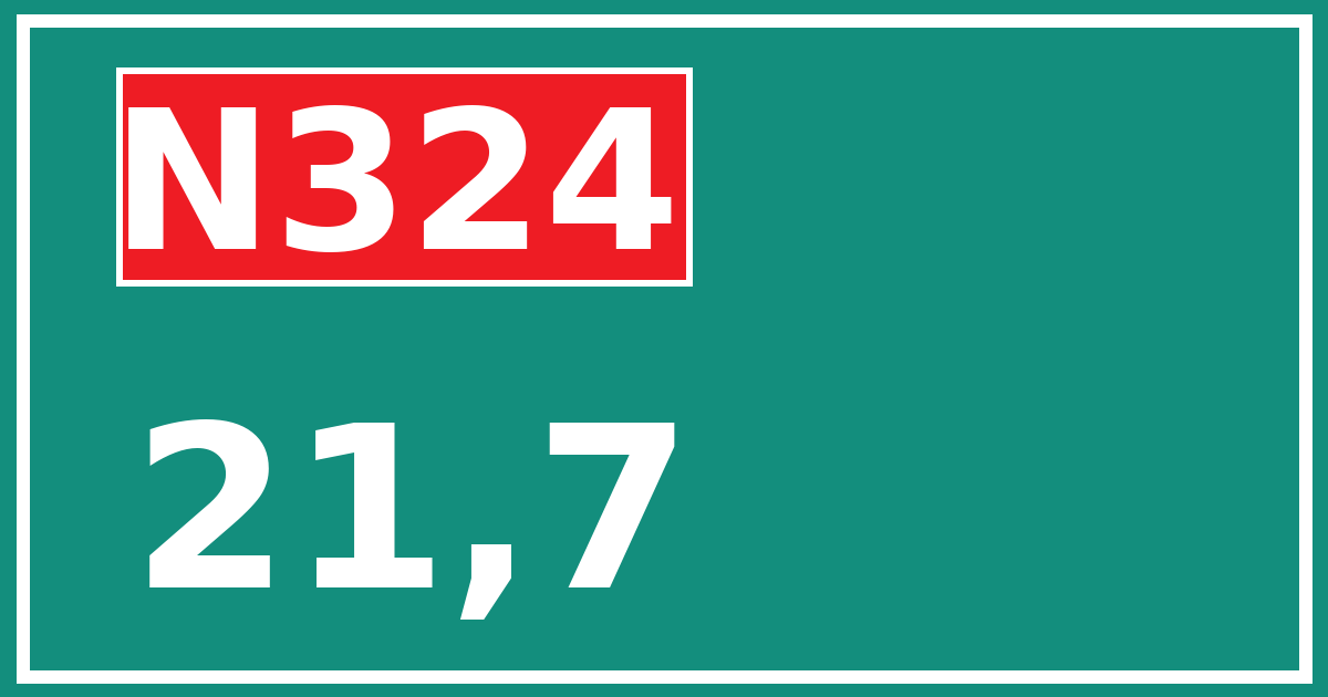 Hectometerbord N324 21,7