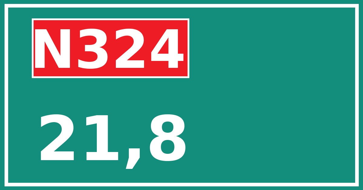 Hectometerbord N324 21,8