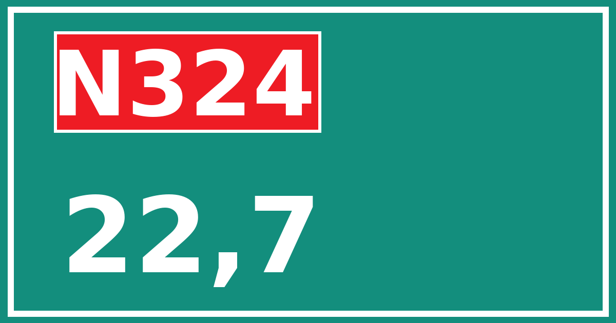 Hectometerbord N324 22,7