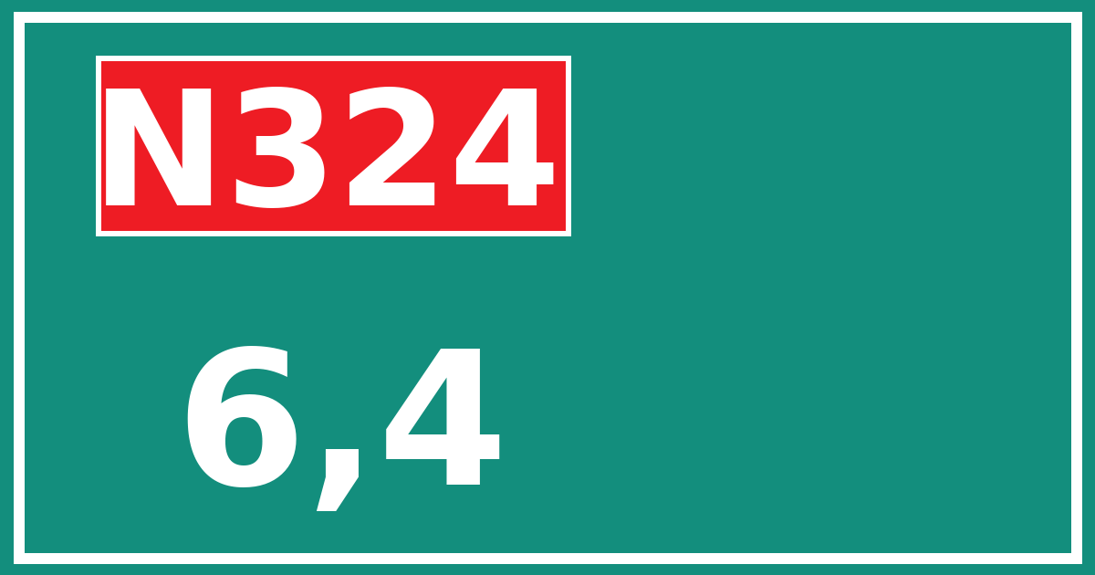 Hectometerbord N324 6,4