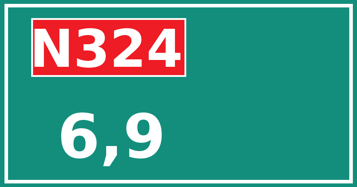 Hectometerbord N324 6,9