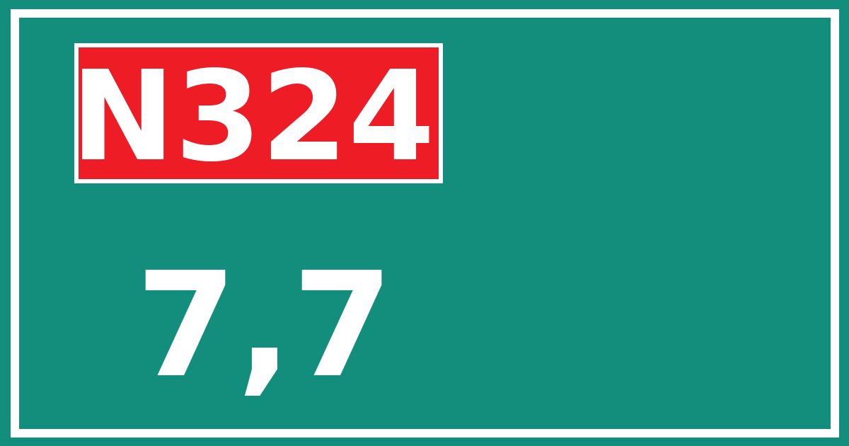 Hectometerbord N324 7,7