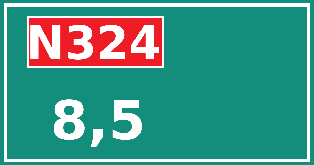 Hectometerbord N324 8,5