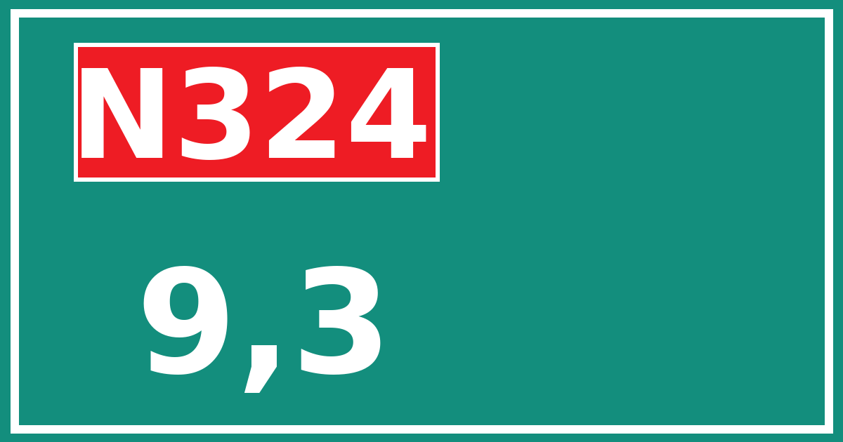 Hectometerbord N324 9,3