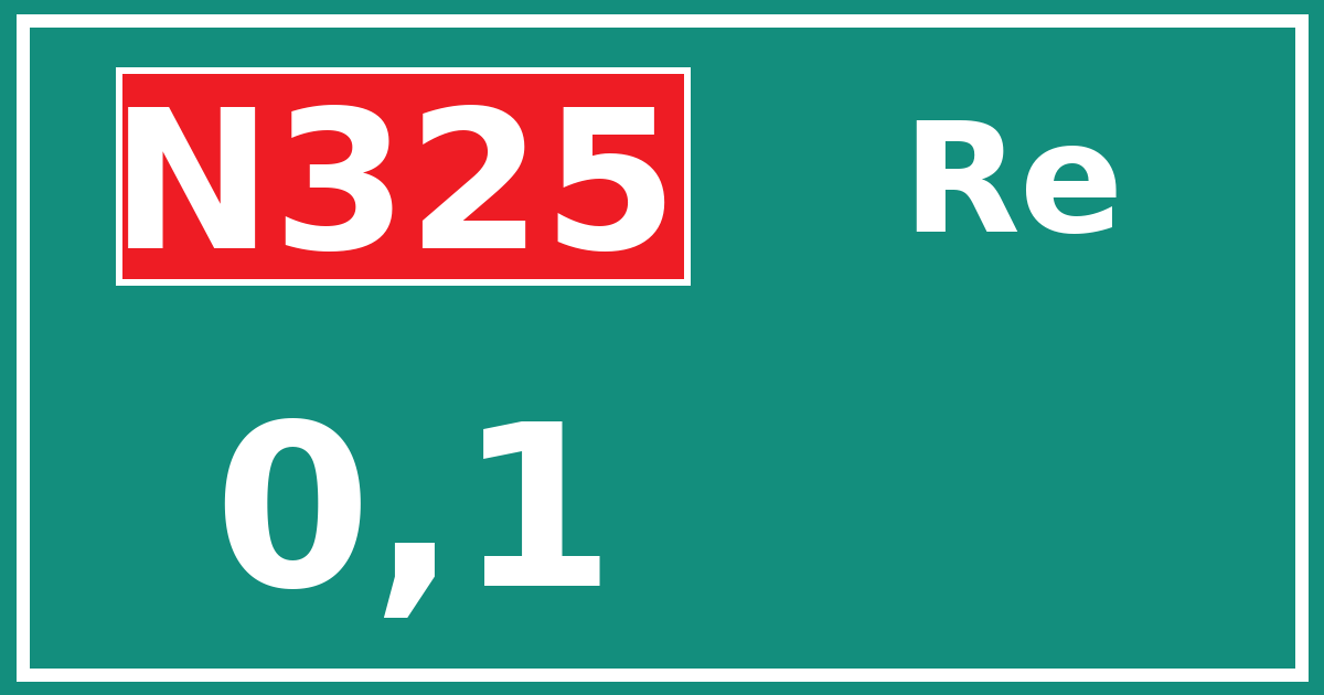 Hectometerbord N325 0,1 zijde Re