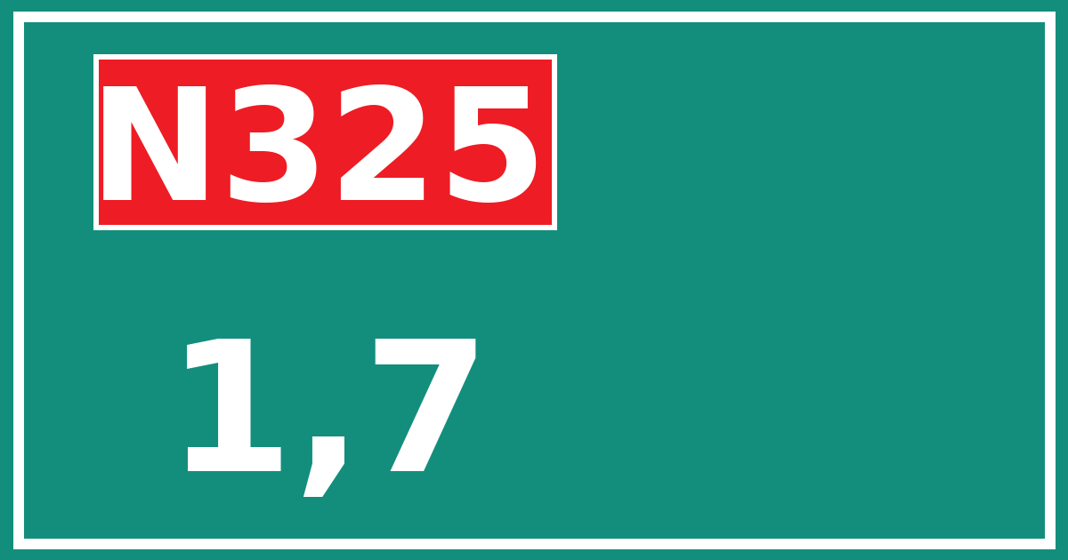 Hectometerbord N325 1,7