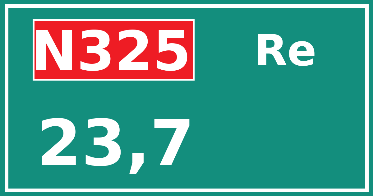 Hectometerbord N325 23,7 zijde Re