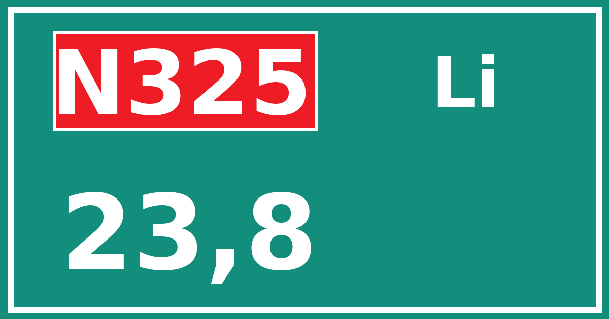 Hectometerbord N325 23,8 zijde Li