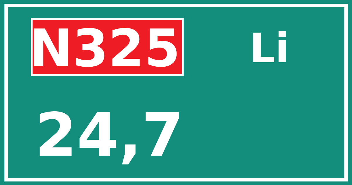 Hectometerbord N325 24,7 zijde Li