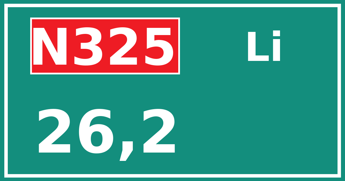 Hectometerbord N325 26,2 zijde Li