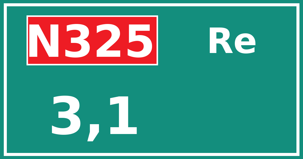 Hectometerbord N325 3,1 zijde Re