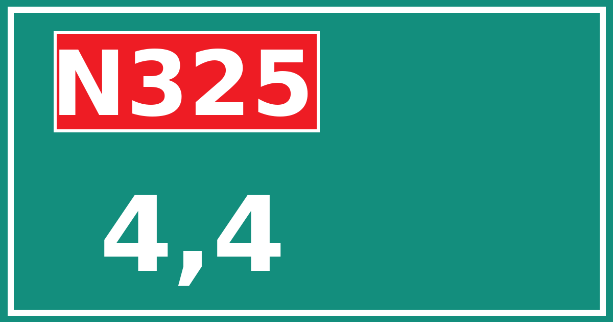 Hectometerbord N325 4,4