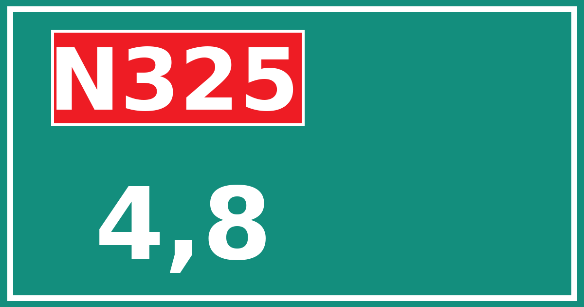 Hectometerbord N325 4,8