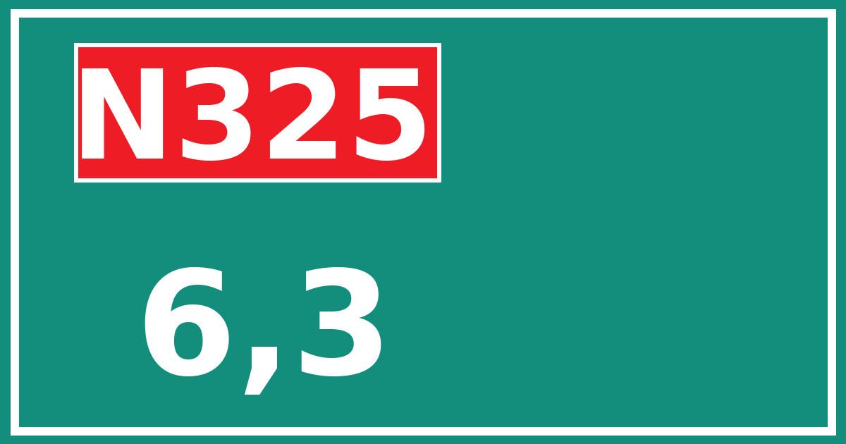 Hectometerbord N325 6,3