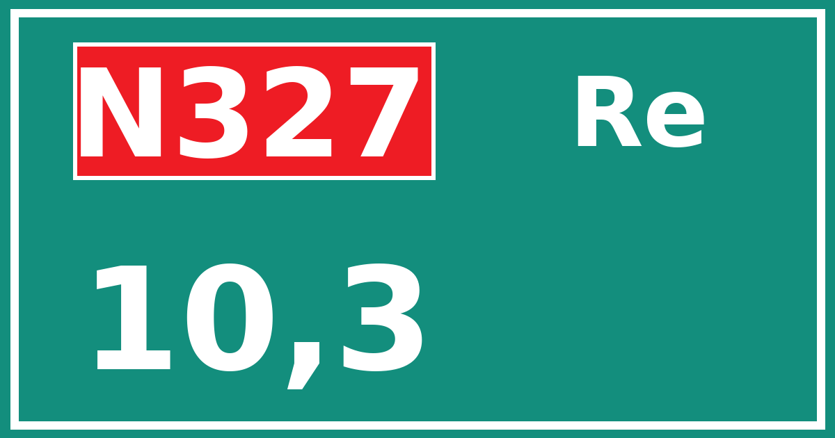 Hectometerbord N327 10,3 zijde Re