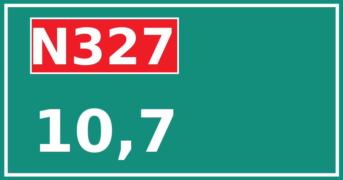 Hectometerbord N327 10,7