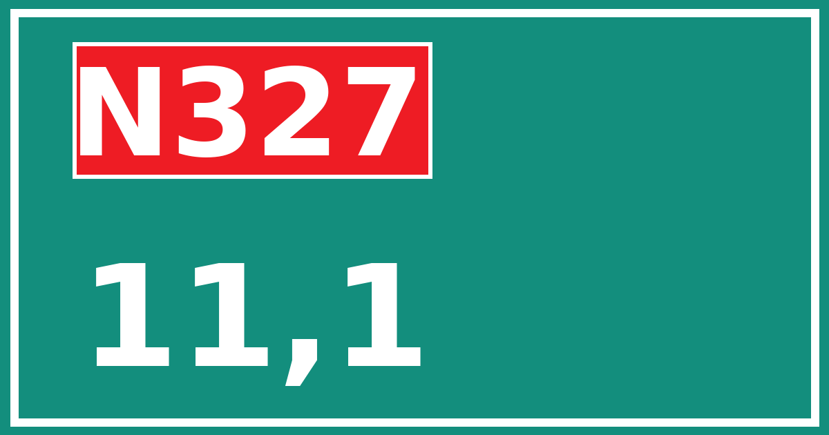 Hectometerbord N327 11,1