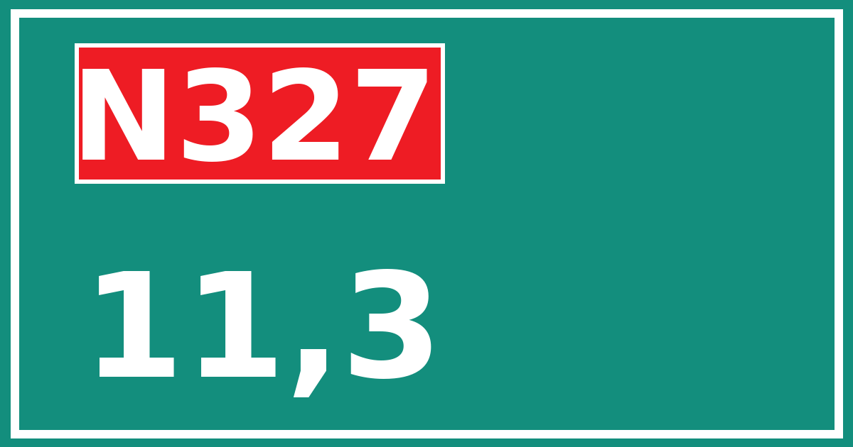 Hectometerbord N327 11,3