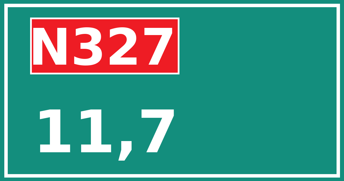 Hectometerbord N327 11,7
