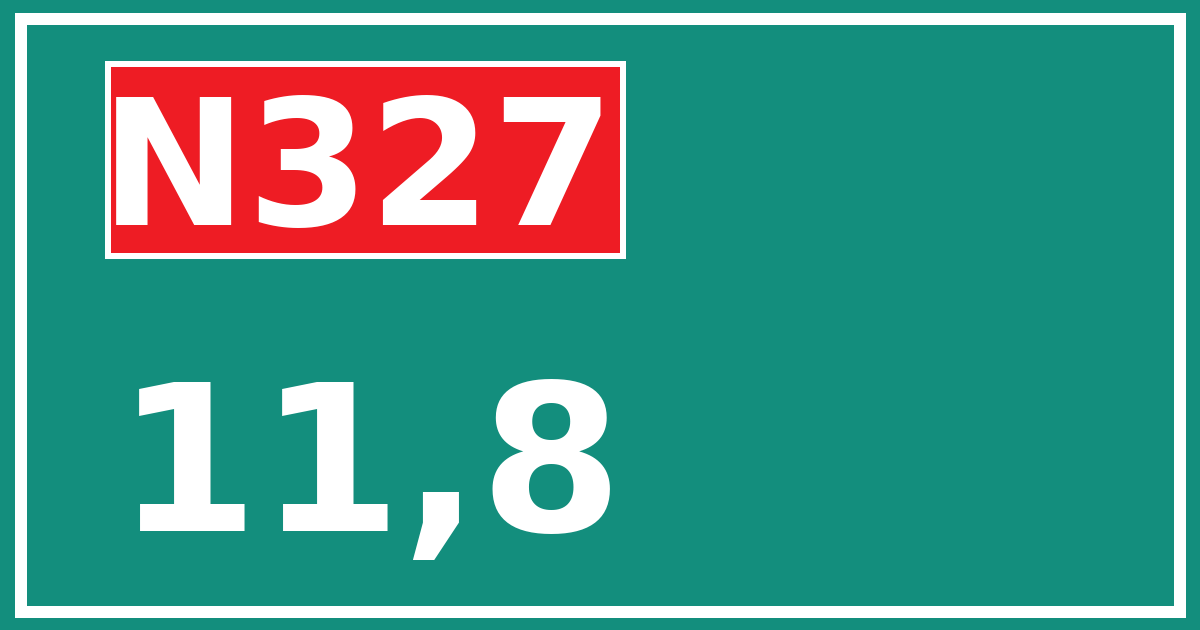 Hectometerbord N327 11,8